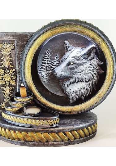 Barok Halka Kurt Tasarımı Metalik Geri Akış Tütsülük Işıklı