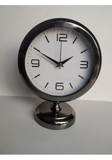 Krom Renkli Metal Ofis Salon Masa Saati 25*20 cm C3