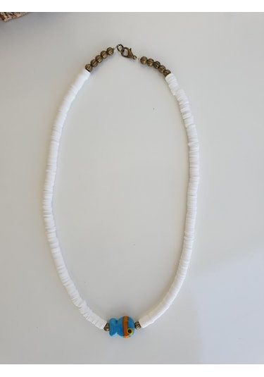 Pinkimaj Fimo Kolye Murano El Yapımı Cam Balık Figürlü