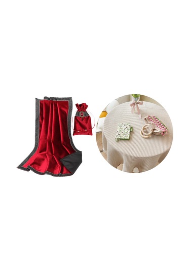 Homyl Sihirbazlar Için Masa Oyunu Aksesuarları Bez Seti Tarots Kırmızı