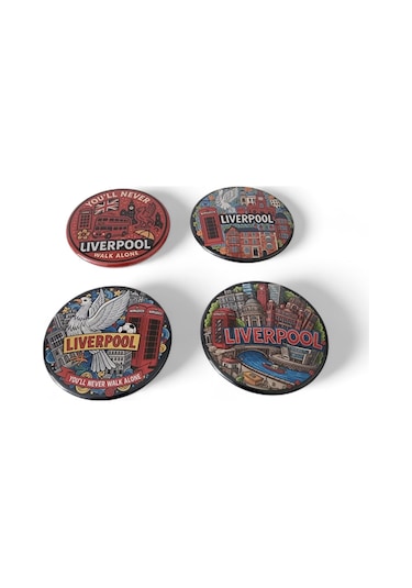 Liverpool Magnet Set 1 - 4'lü Buzdolabı Magnet Liverpool Karışık Renkli