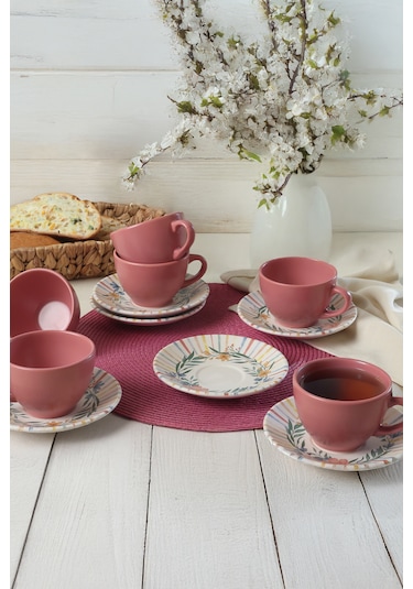 Keramika Soft Flowers Kera Çay Takımı 12 Parça 6 Kişilik 22322