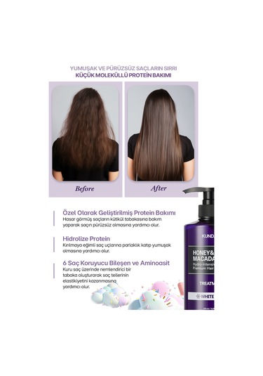 Yoğun Nemlendirici Ve Besleyici Saç Kremi Kundal Honey&macadamia Protein Treatment 500ml Baby Powder