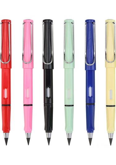 Symbee Öğrenci İçin Sıfır Mürekkep Sonsuz Yazma Kalemi - Doğru İçimli, Kırılmaz, Hb Uç Değiştirilebilir, Hafif Ve Dayanıklı Gümüş