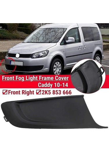 Wezone Caddy Iıı Ve Touran 2010+ Sağ Ön Tampon Faro Izgarası Kapağı, Siyah Abs Malzeme, 2k5853666 Referans No