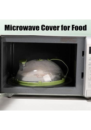 Ulzyvf Pratik Mikrodalga Yiyecek Saklama Kabı - Buhar Delikli, Su Hazneli, Kulplu Yeşil Yeşil