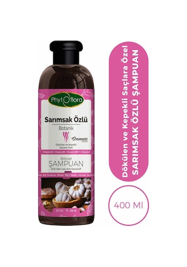 Phytoflora Dökülen ve Kepekli Saçlara Özel Sarımsak Özlü Bitkisel Şampuan 400 ML