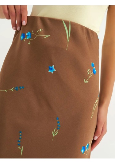 İpek Uzun Yazlık Etek 443840684 Bej