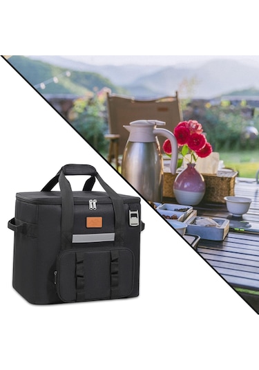 Suntek Serin Çanta Yetişkinler Sıcak Soğuk Gıda Termal Siyah Siyah