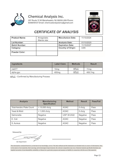 Xmagıclabs Warrıor Star Mk677 İbutamoren - Alpha Gpc 60 Caps Aromasız