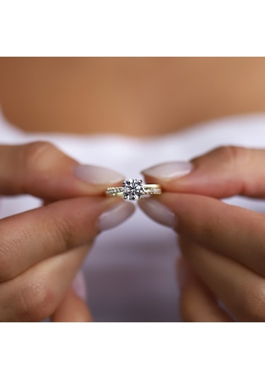 Altın Tektaşlı Yüzük As8Y83 Altınsepeti