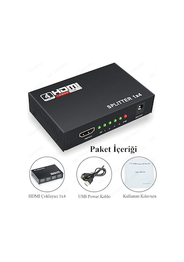 Hdmı Çoklayıcı 1 Giriş 4 Çıkışlı 1080P 3D Hdmı Splitter