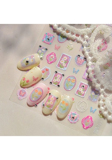 Flybuy Reo Lale Çiçek Papatya Fotoğraf Çerçevesi Geometrik Sınır Kabartma To4837