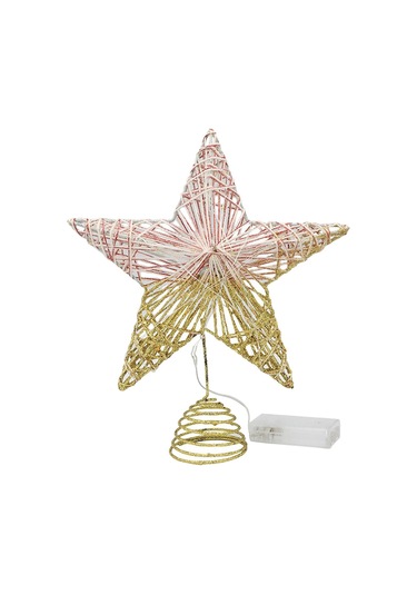 Suntek Ağacı Topper İç Mekan Kullanımı Işıklı Yılbaşı Dekorasyon Altın 20 CM