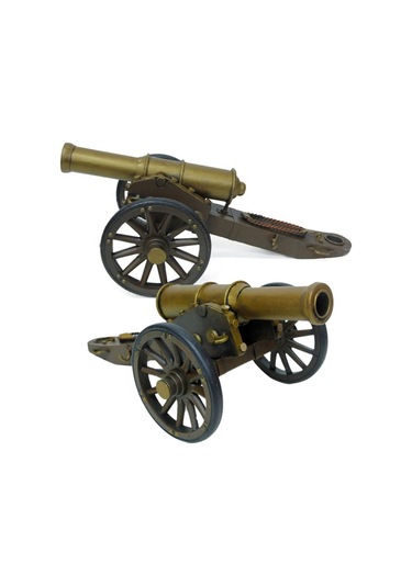 Vintage Amerikan İç Savaş Topu Nostaljik Metal Top Arabası 31cm