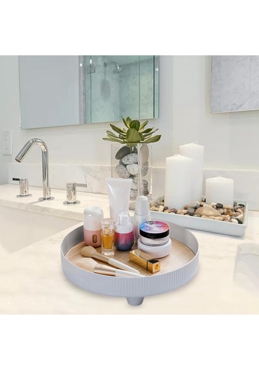 Suntek Vanity Tepsi Takı Yatak Odası Dresser Parfüm Bilezik Gri