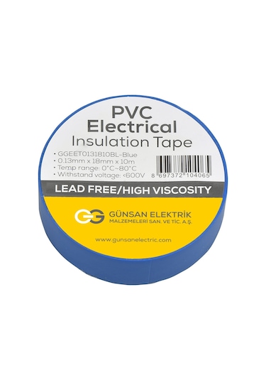 Günsan Mavi Elektrik İzolasyon Bandı 10 Adet