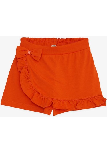 Breeze Kız Çocuk Şort Etek Fiyonklu Fırfırlı 1.5-5 Yaş, Turuncu-turuncu Turuncu