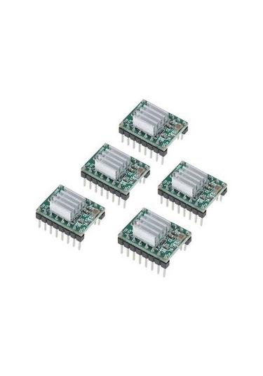 Novahub Yeşil A4988 Step Motor Sürücü Modülleri - 3d Yazıcı Aksesuarları, Soğutucu İçeren Set, 5 Adet