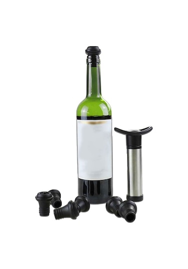 Kırmızı Şarap Tazelik Koruyucu Vakum Pompası 6 Silikon Tıpa