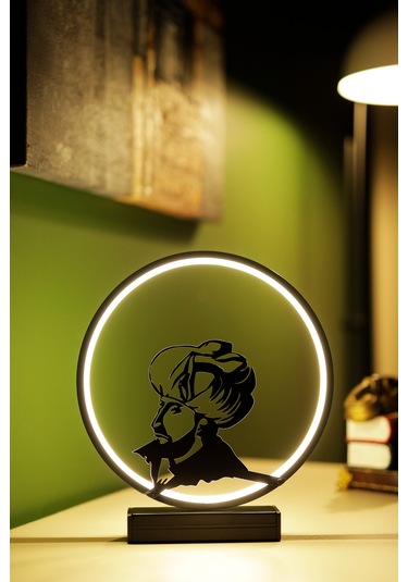 Fatih Sultan Mehmet Silüetli Metal Led Masa Lambası Tarihi Figürlü Dekoratif Gece Lambası Fatıhsultanmehmet