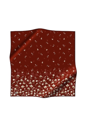Vissona Twill İpek Eşarp Bordo-1