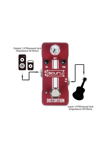 Xindoker Gitar Distortion Pedalı - Gerçek Bypass, Alüminyum Kasa, Dıst/vol/tone Kontrolleri, 6.35mm Giriş/çıkış, Vs703
