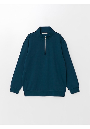 Lcw Dik Yaka Uzun Kollu Erkek Sweatshirt Taş