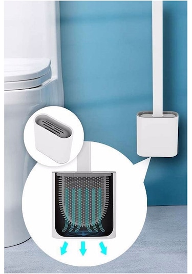 Duvara Asılan Pratik Silikon Banyo Tuvalet Klozet WC Fırçası