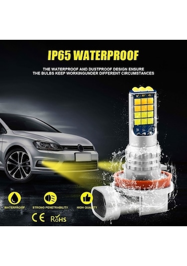 Ebitda 2 Adet V6 H11 Dc9-36v 30w 3000lm Ip65 Araba Led Çift Renkli Sis Lambası, 30led Smd-2525 Diğer