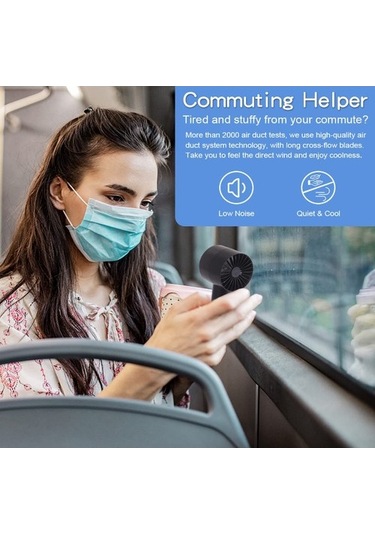 Küçük El Fanı, Mini Cep El Fanı Pille Çalışan, Usb Şarj Edilebilir Taşınabilir Kişisel Seyahat Fanı , Siyah 6865 Siyah