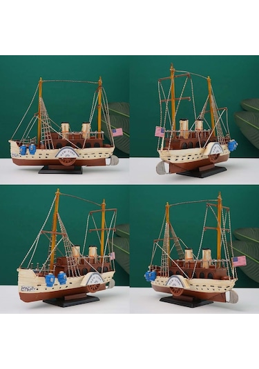 Dekoratif Retro Metal Yolcu Gemisi Vintage 31cm No.3