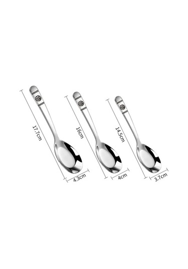Pazly Paslanmaz Çelik 3'lü Yemek Kaşığı Seti - Gümüş Rengi, Dayanıklı Ve Şık Masa Ürünü Gümüş