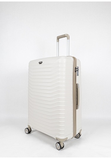 Ultra Dayanıklı 3'lü Set Valiz & Bavul Krem-1523 Krem