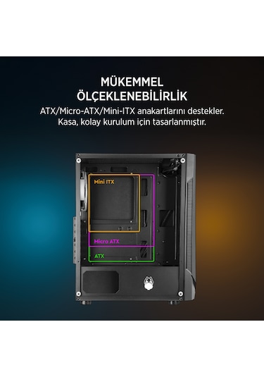 James Donkey Helix H800 R5-5500 16 GB 1 TB SSD 8 GB RX7600 Free Dos Masaüstü Oyuncu Bilgisayarı