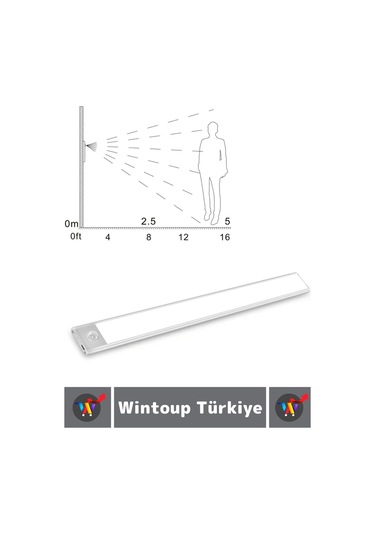 Premium Ev Oda Dolap İçi Çocuk Odası Gece Lambası Şarjlı Mıknatıslı Sensörlü Lamba 43 Cm Çok Renkli