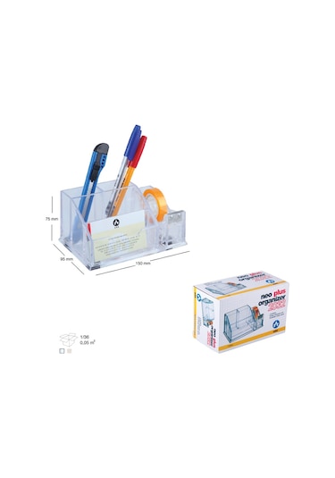 3a Ark 2032 Şeffaf Kalemlik Masa Seti