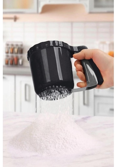 Silicolife Hamur Matı 40x50cm Flosoft 3'lü Kazıyıcı Kesici Un Şeker Eleği, 3 Lü Kek Pasta Set Çok Renkli