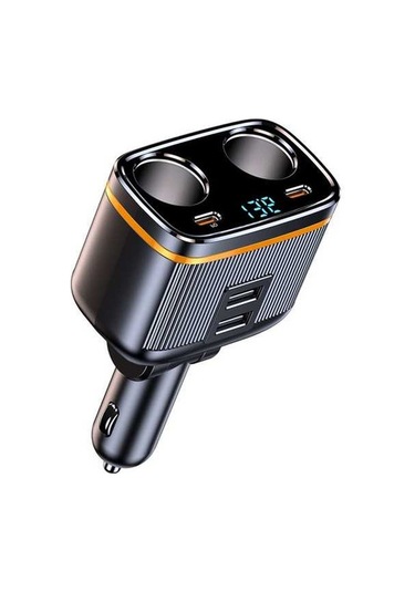 Ebitda Araba Şarj Cihazları 2 Soketli Adaptör 145w Güçlü Şarj 12-24v Siyah
