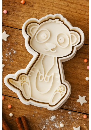 Hayvan Temalı Kurabiye Kalıbı - Sevimli Mirket Şekilli Kurabiye Fondan Hamur Kalıbı Beyaz