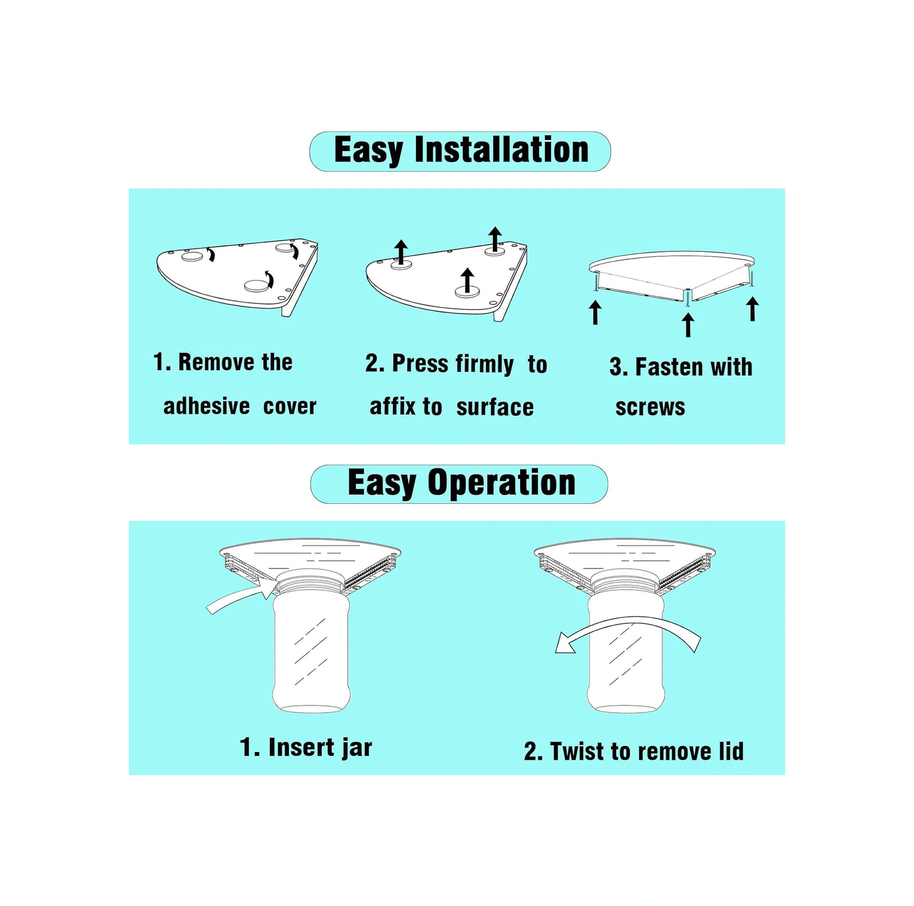 Yuntech01 Paslanmaz Çelik Alttan Kurulu Kavanoz Ve Şişe Açıcı Araç - Tezgah Altı Kapak Açma Aleti Gümüş
