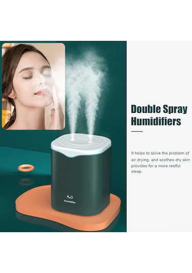 Skycity Beyaz 2l Çift Fönlü Ev Ofis Kullanıma Uygun Otomatik Kapatma Ve Gece Lambalı Nemlendirici