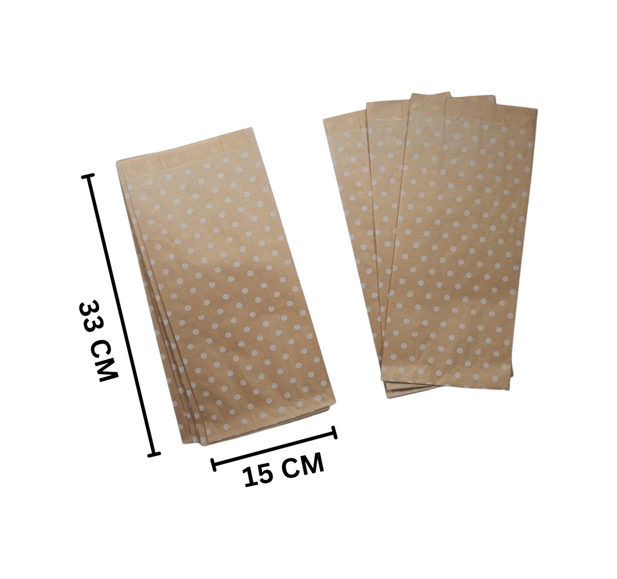 Körüklü Kraft Kese Kağıdı, Beyaz Puantiyeli Şamua Hediye, Ambalaj