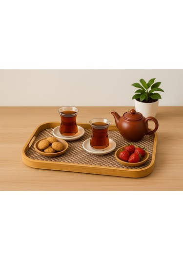 Dekorasyaa Bambu Dikdörtgen Tepsi 46x33x5cm Bambu