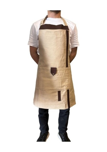 Czn Model 2 Renkli Boyundan Askılı Mutfak,garson,barista Önlüğü Krem