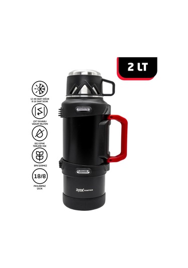 Rox Camping 2000 Kamp Termos 2.0 Lt Siyah
