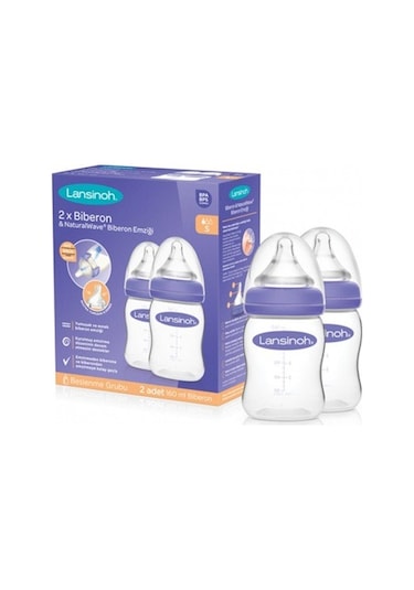 Lansinoh 75970 2'Li Natural Wave Silikon Uçlu Biberon Seti 160 Ml