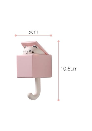 Pembe Kendinden Yapışkanlı Sevimli Kedi Duvar Kanca Yatak Odası Kapısı Askıları Tuşl Ceket Tutucu Raf Banyo-Bornoz Askısı 56525271 Pembe