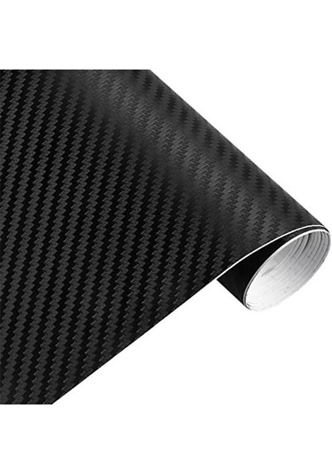152cmx1mt Siyah Karbon Folyo 3d Hava Kanallı Yapışkanlı Kaplama
