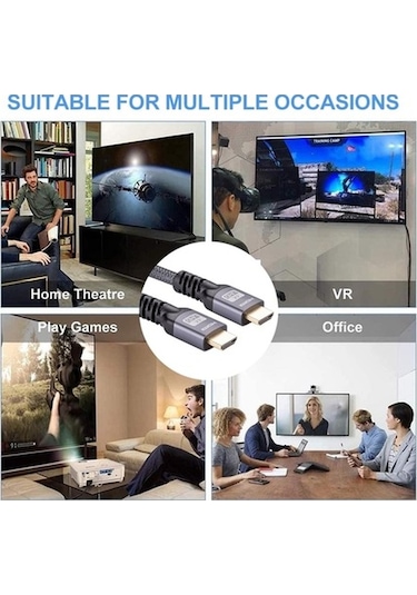 Novahub Hdmı 2.0 Erkek - Hdmı 2.0 Erkek 4k Ultra-hd Adaptör Kablosu, 6m Gri